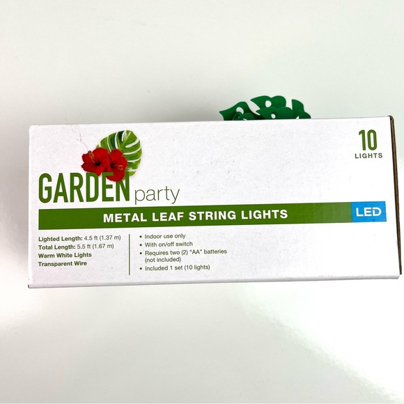 Garden Party Leaf LED String Light Set 5.5 feet Indoor Decorative Lights New - Picture 4 of 6